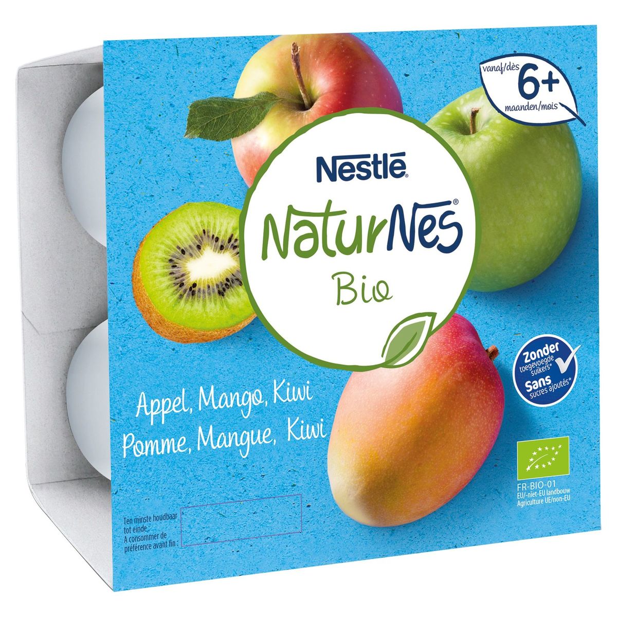 Nestlé NaturNes Bio Multifruits dès 6+ Mois 4 x 90 g