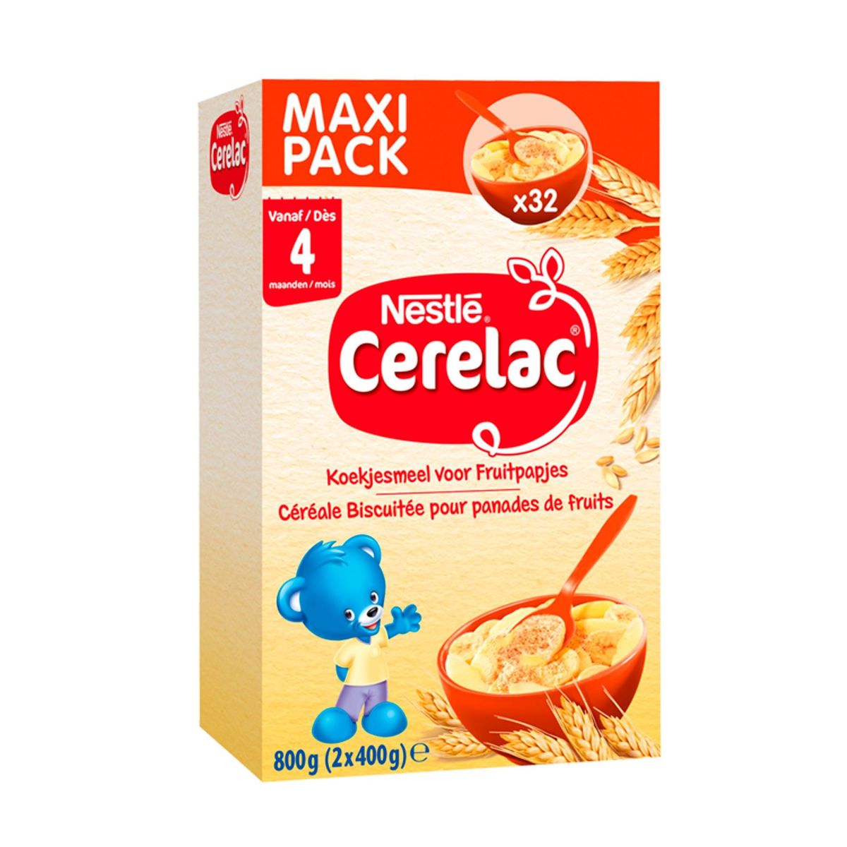 Cerelac Koekjesmeel voor Fruitpapjes 4M+ Maxi Pack 2 x 400 g