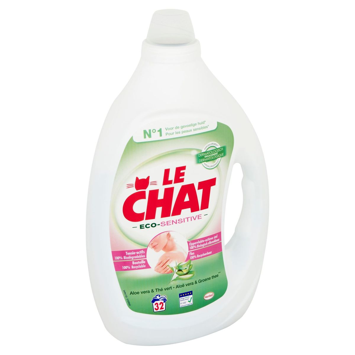 Le Chat Eco Sensitive Aloe Vera The Vert 32 Lavages 1 6 L Carrefour Site