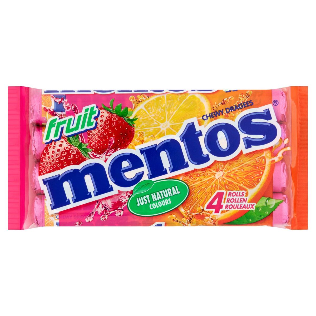 Mentos Chewy Dragees Fruit Rollen 4 x 37.5 g
