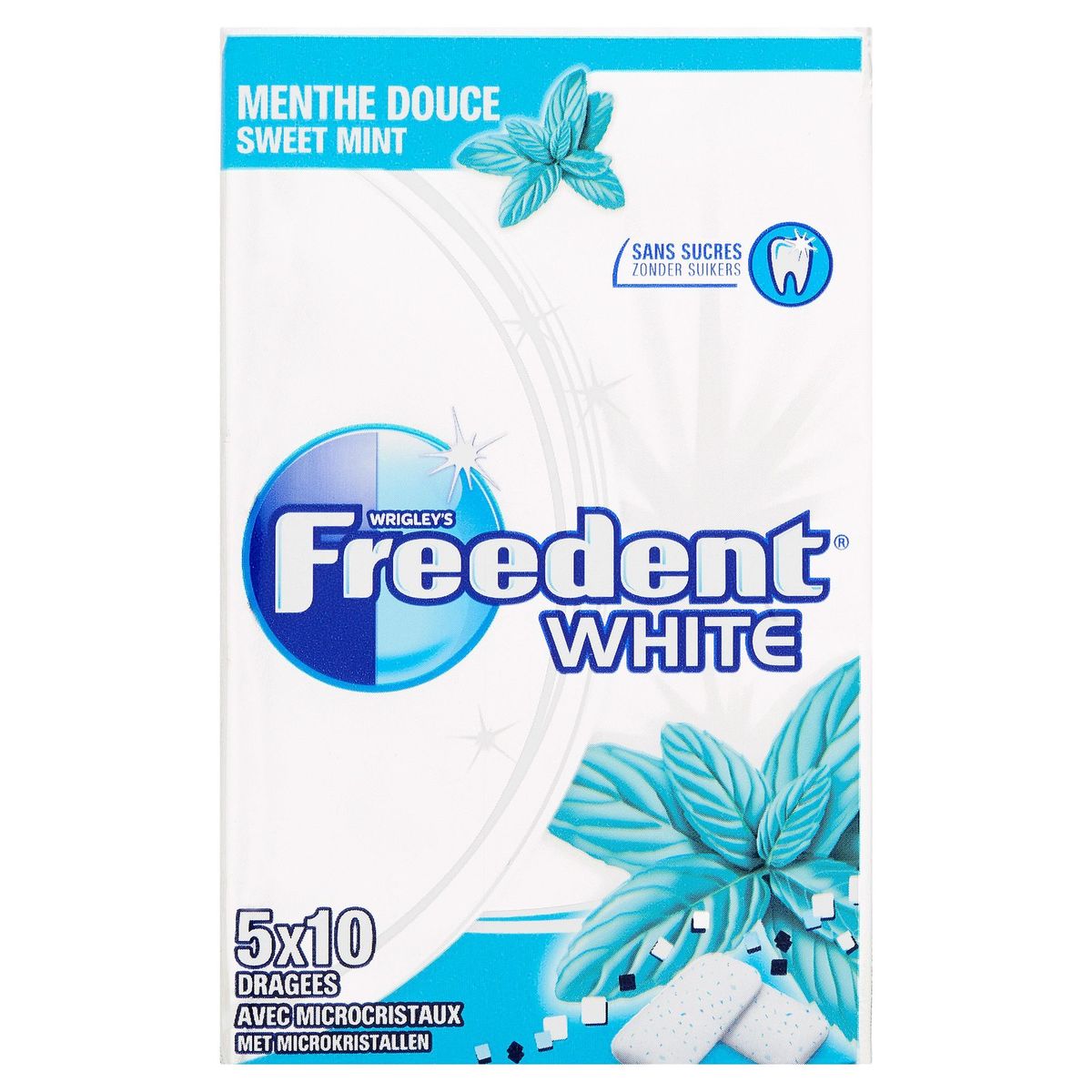 Freedent White Sweet Mint met Microkristallen 5 x 10 Dragees 70 g