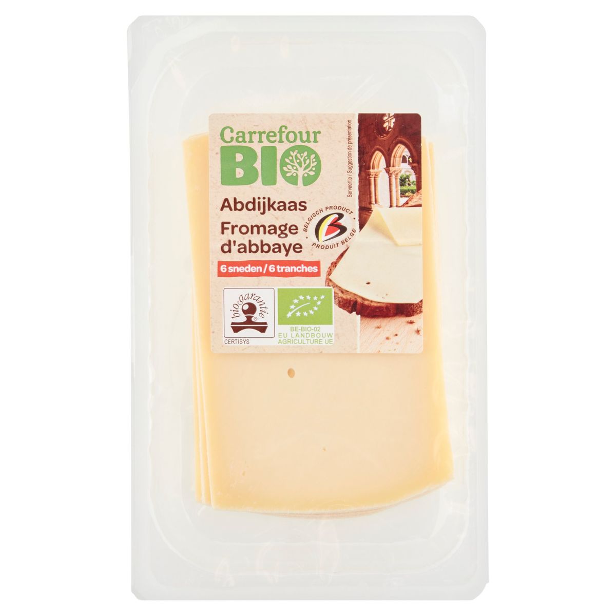 Carrefour Bio Formage d'Abbaye 6 Tranches 200 g