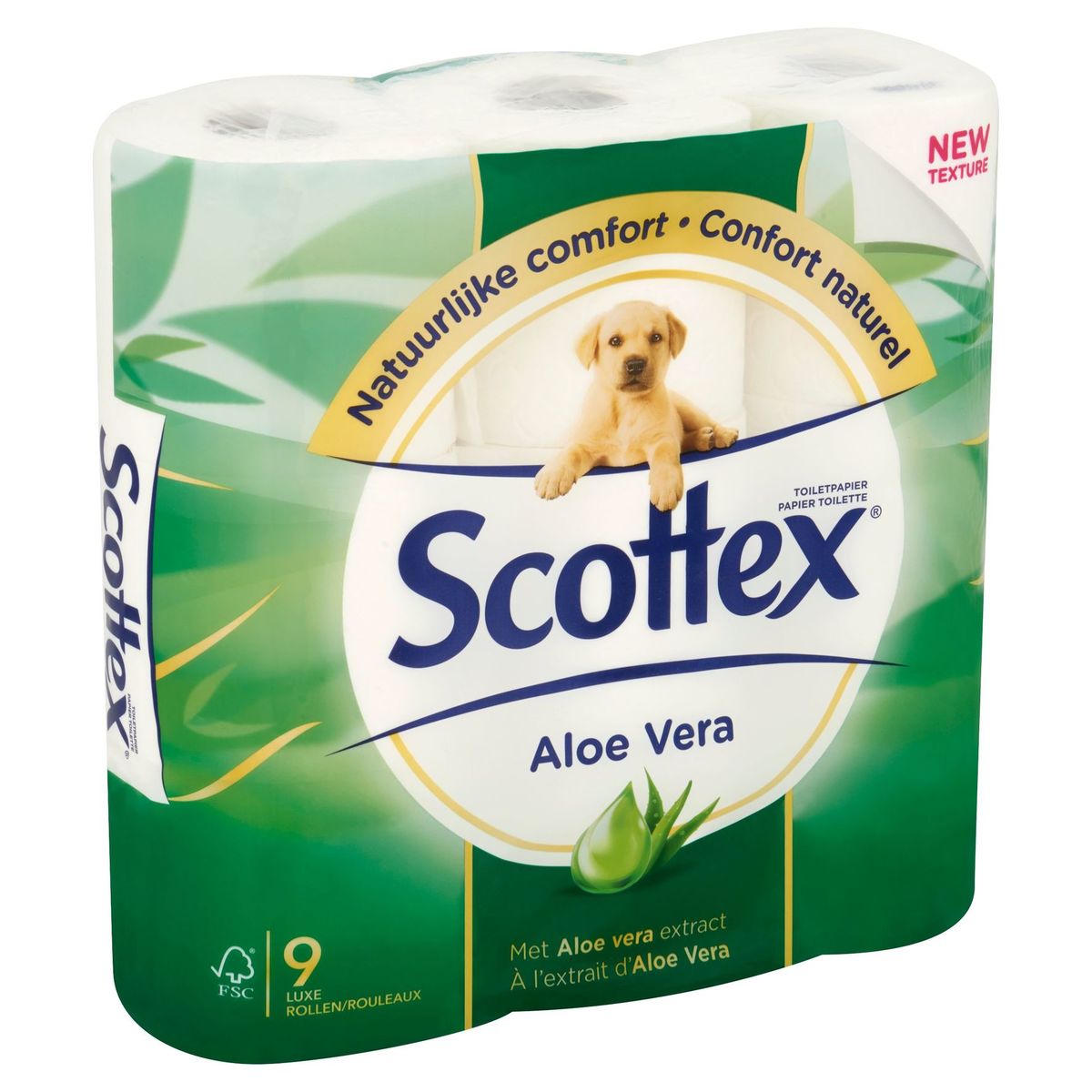 Scottex Papier Toilette Aloe Vera 9 Luxe Rouleaux