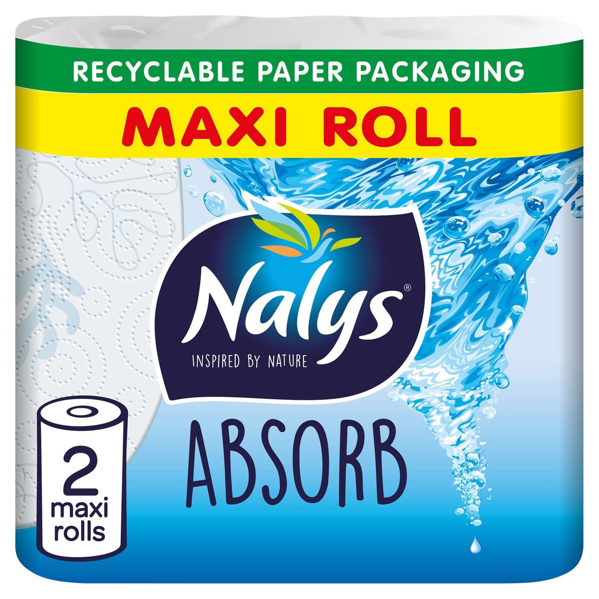 Nalys Absorb Essuie-Tout 2 Maxi Rouleaux (2R=4R)