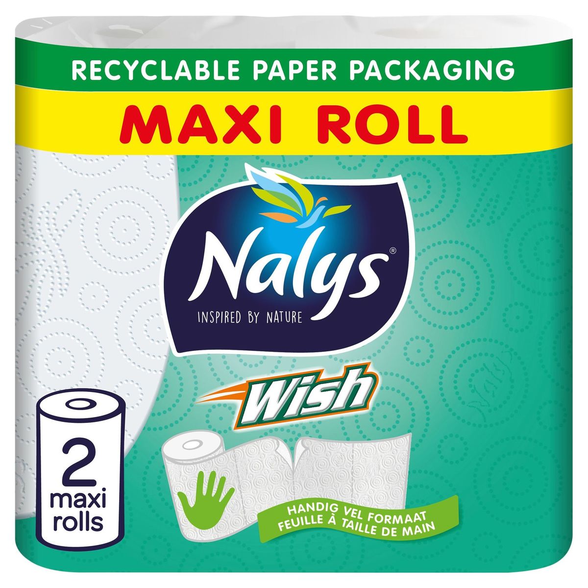 Nalys Wish Essuie-tout 2 Maxi-Rouleaux (2R=4R)