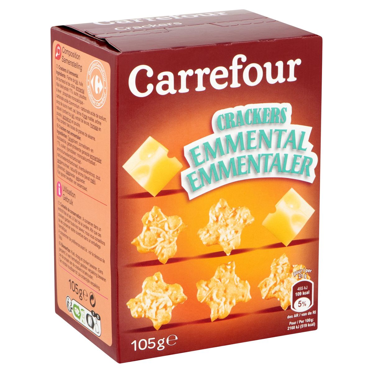Carrefour Crackers Emmentaler 105 g