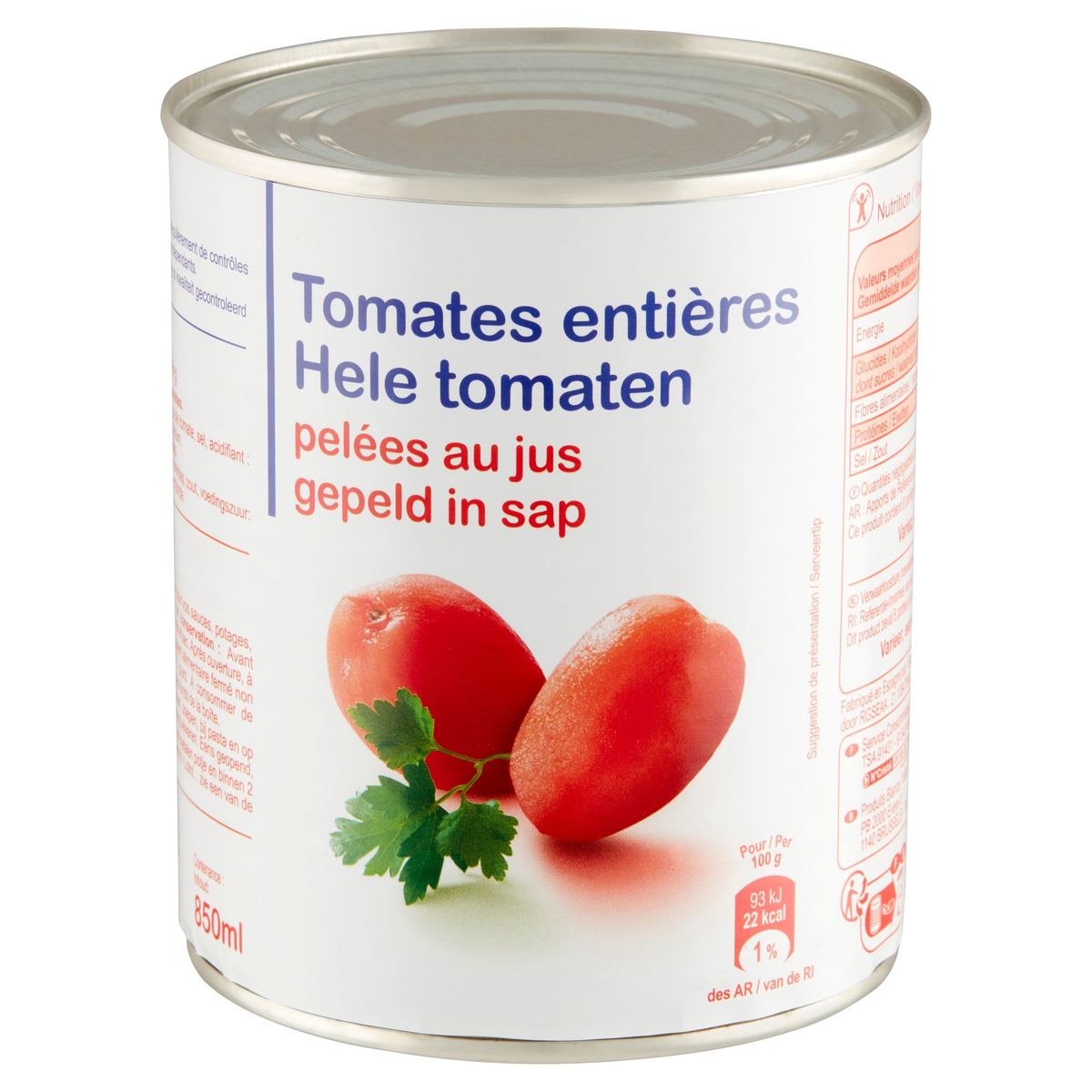 Carrefour Hele Tomaten Gepeld in Sap 780 g