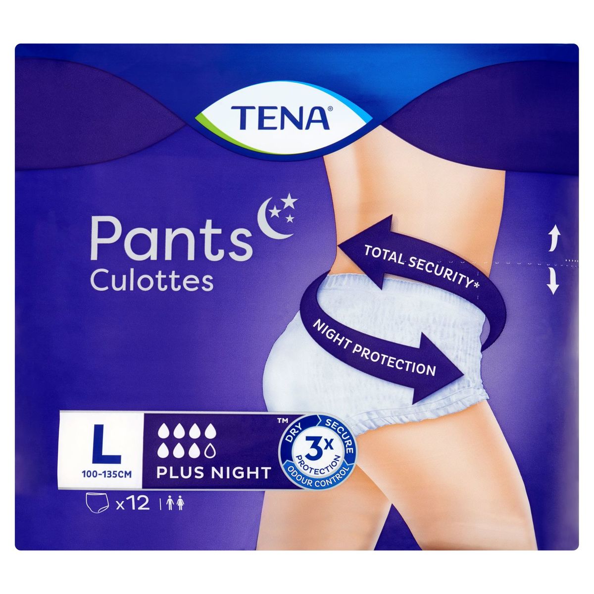 Tena Pants Culottes Plus Night L 12 Pièces