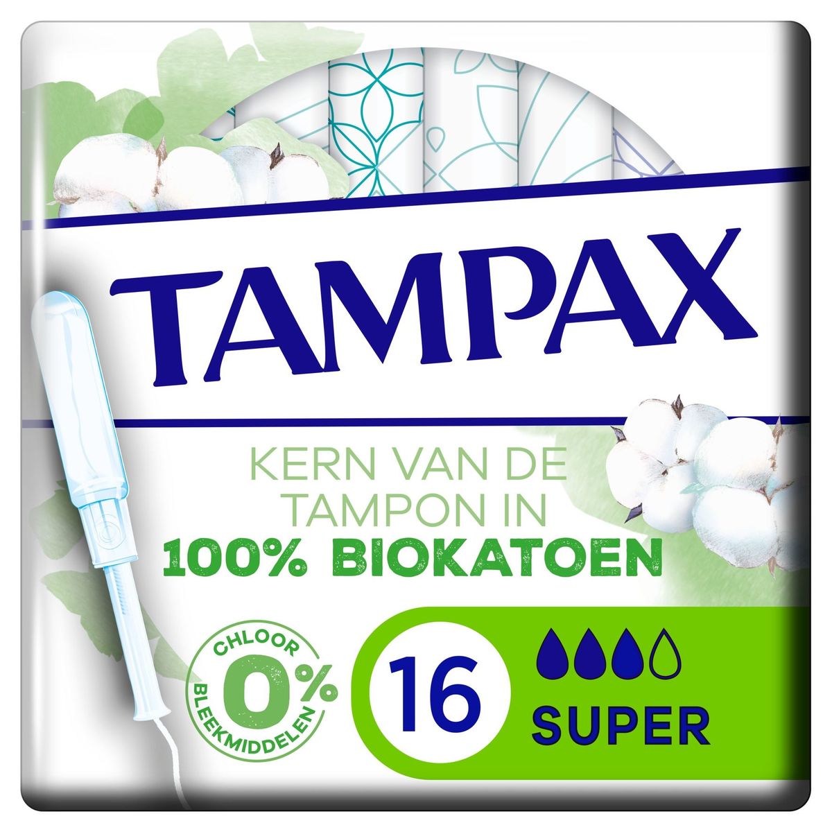 Tampax Cotton Protection Super Tampons Avec Applicateur x16