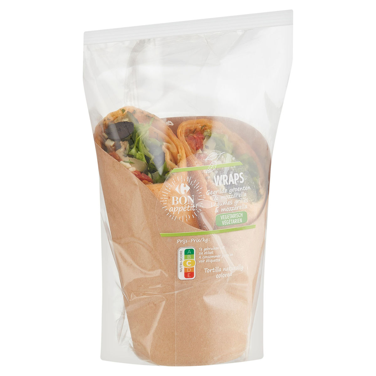 Carrefour Bon Appétit! Wraps Gegrilde Groenten & Mozzarella 225 g