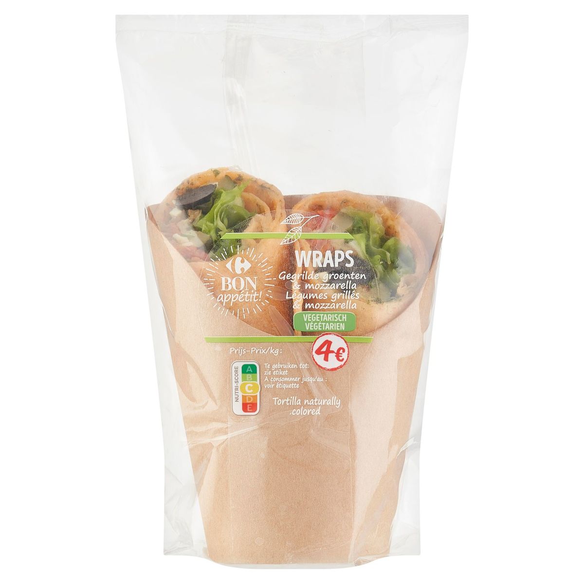 Carrefour Bon Appétit! Wraps Gegrilde Groenten & Mozzarella 225 g