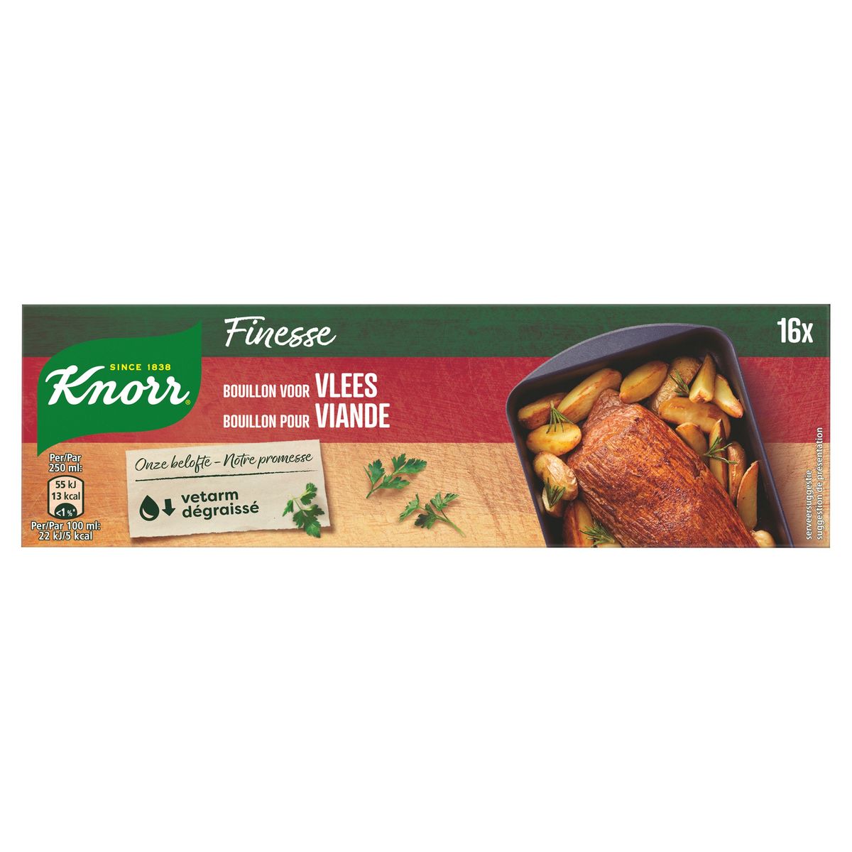 Knorr Finesse vetarme bouillonblokjes Vlees 160 g