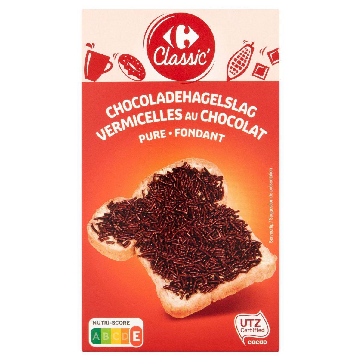 Carrefour Classic' Chocoladehagelslag Pure 400 g