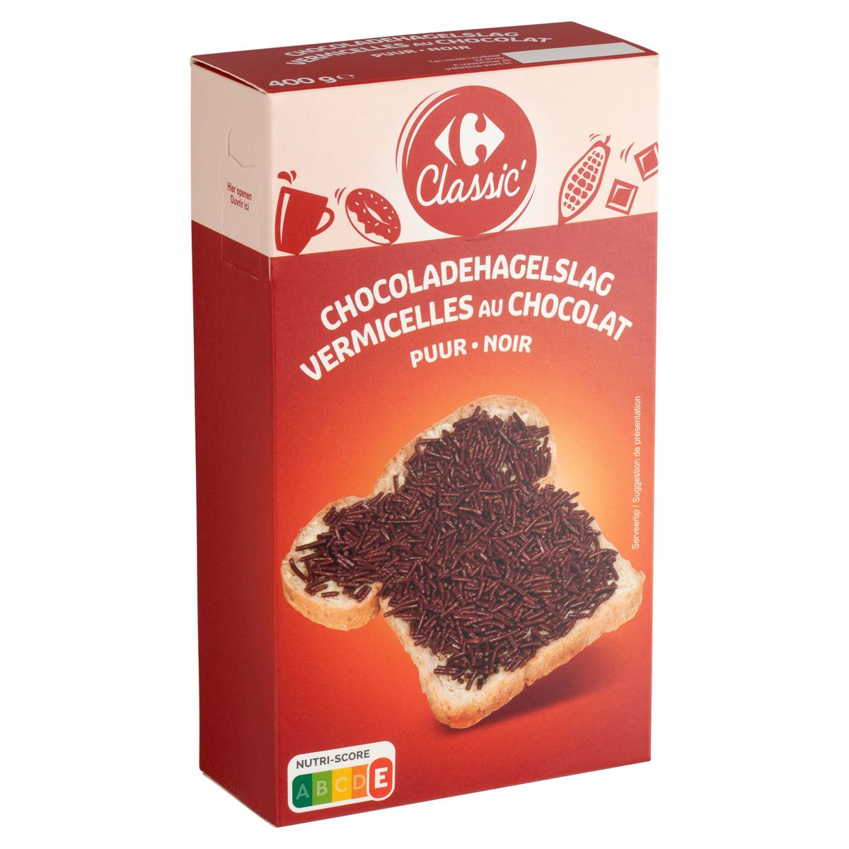 Carrefour Classic' Chocoladehagelslag Pure 400 g