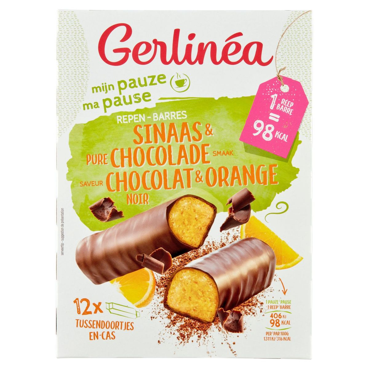 Gerlinea Ma Pause Barres Saveur Chocolat Orange Noir 12 X 31 G Carrefour Site