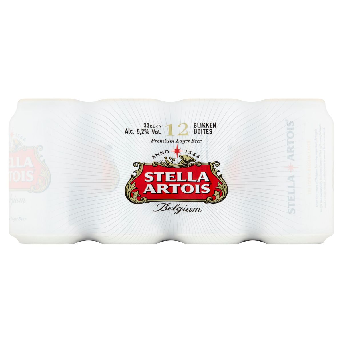 Stella Artois Belgium Premium Lager Beer Canettes 12 x 33 cl
