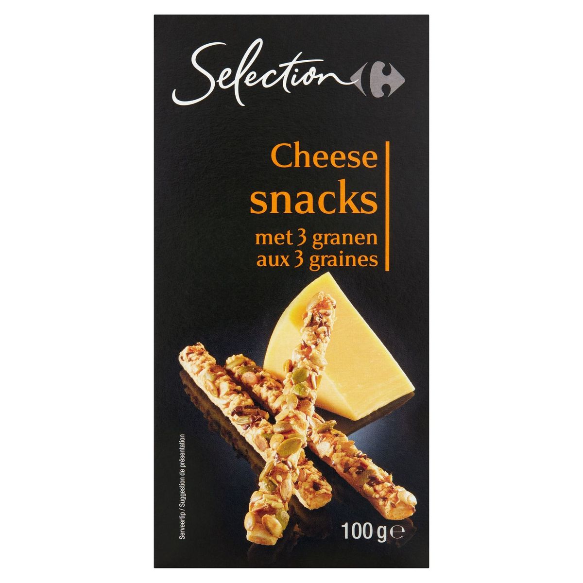 Carrefour Selection Cheese Snacks met 3 Granen 100 g