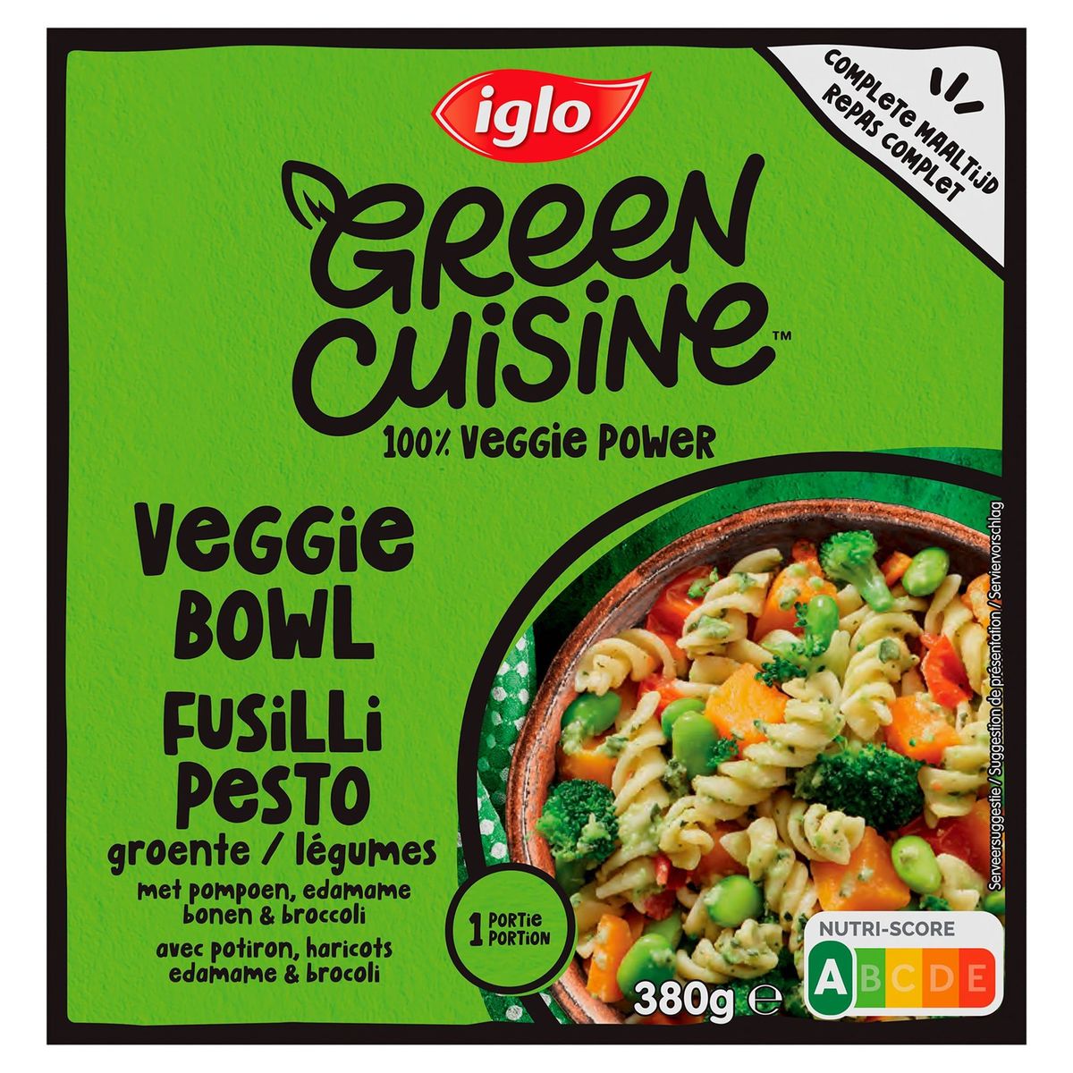Iglo Green Cuisine Veggie Bowl Fusilli groente pesto 380 g