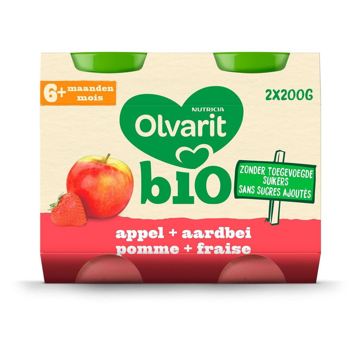 Olvarit Bio Compote Bebe Des 6 Mois Pomme Fraise 2x0g Carrefour Site