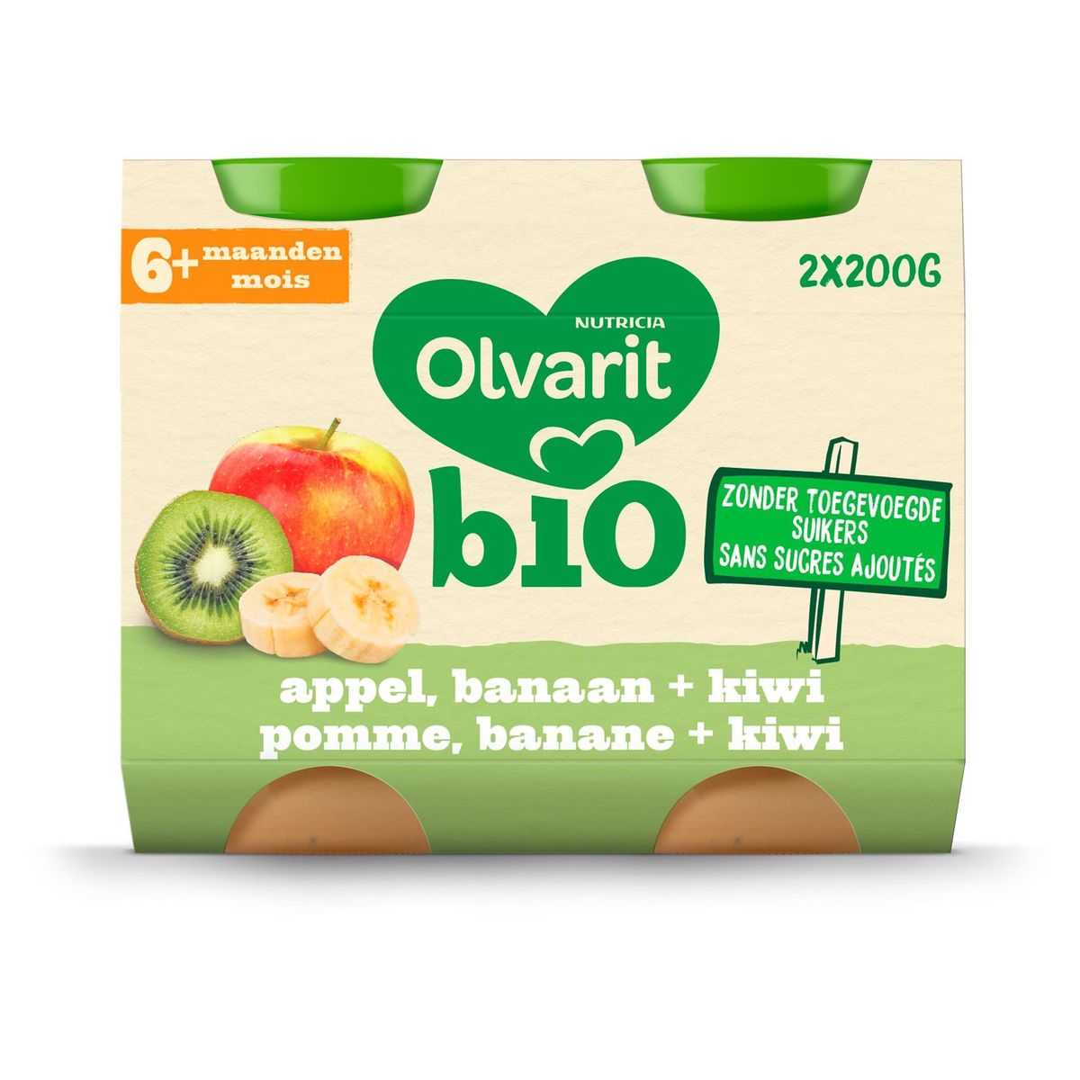 Olvarit Bio Compote Bebe Pomme Banane Kiwi 6 Mois 2x0g Carrefour Site