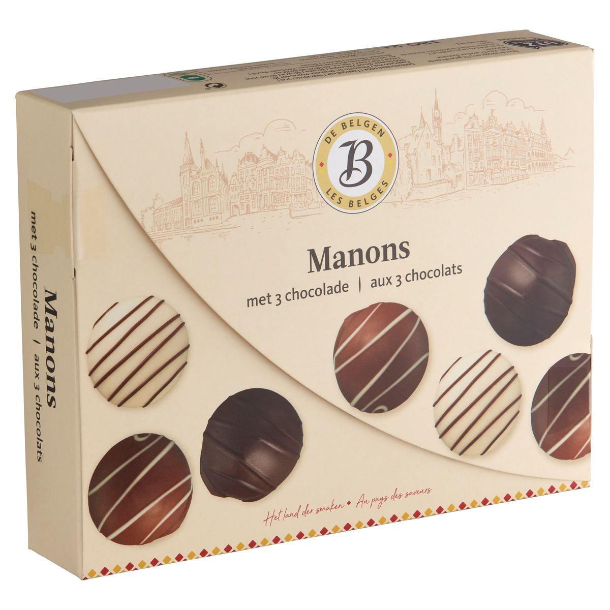 De Belgen Manons met 3 Chocolade 12 Stuks 180 g