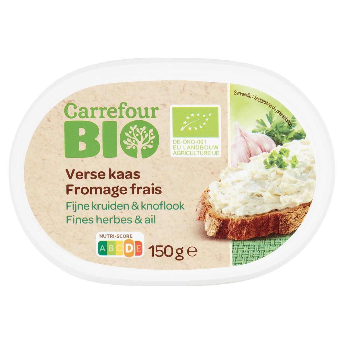 Carrefour Bio Fromage Frais Fines Herbes & Ail 150 g