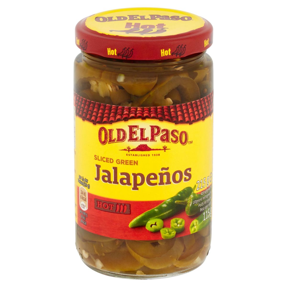 Old El Paso Sliced Green Jalapeños Hot 215 g Carrefour Site