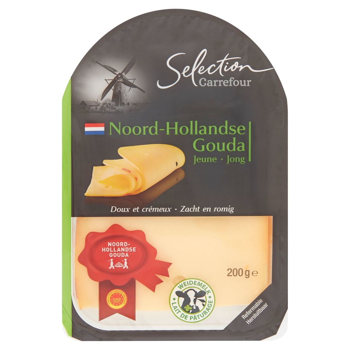 Carrefour Selection Noord-Hollandse Gouda Jeune tranches 200 g