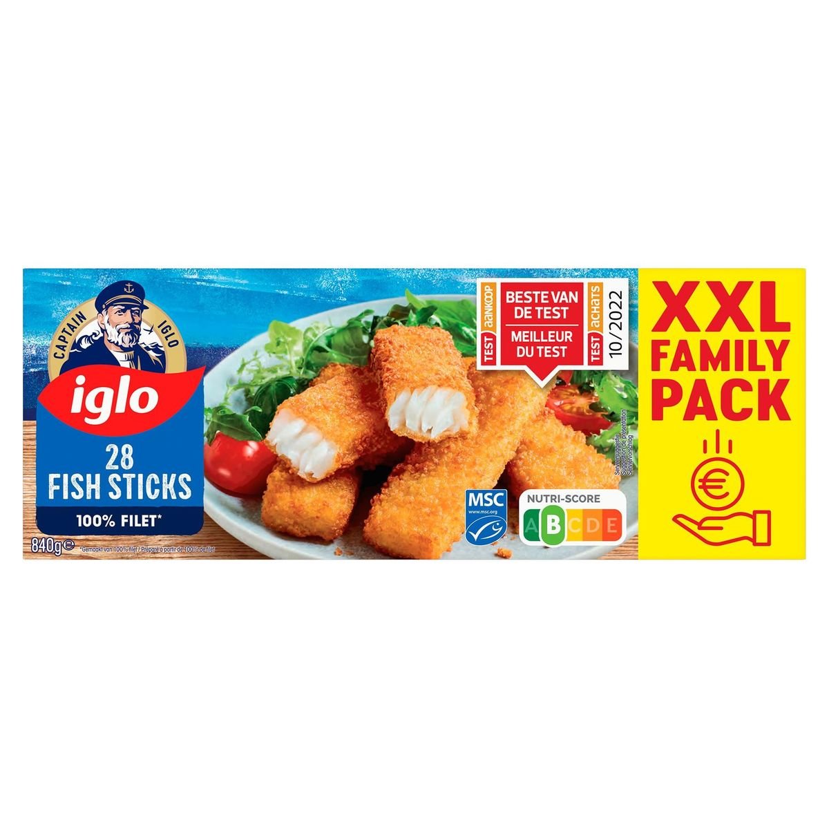 Captain Iglo Fish Sticks 28 Pièces XXL Family Pack 840 g