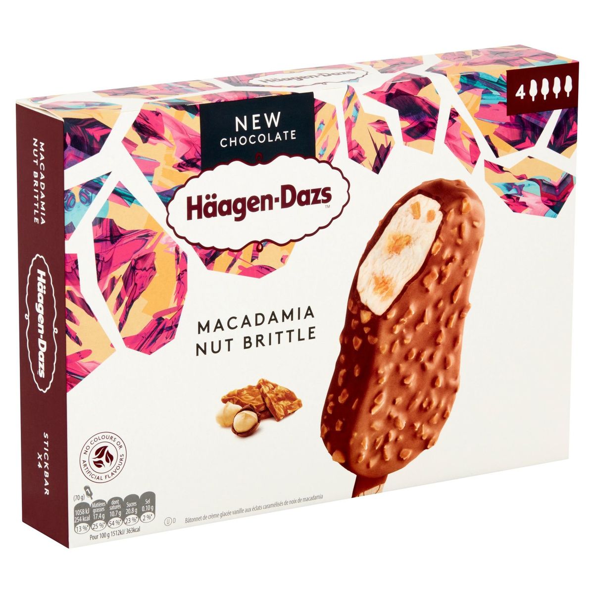 Häagen-Dazs Crème Glacée Macadamia Nut Brittle 4 x 80 ml