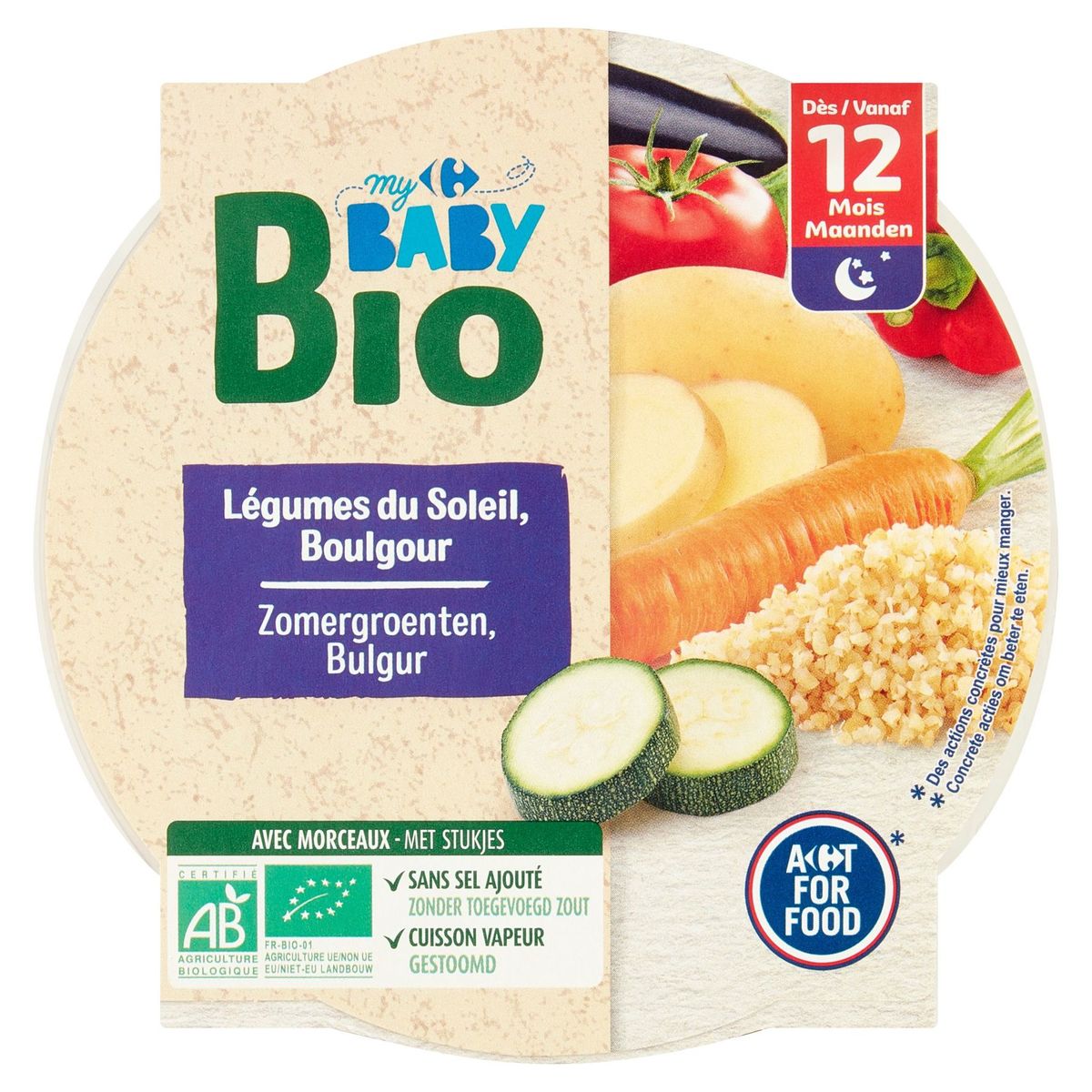 Carrefour Baby Bio Zomergroenten, Bulgur vanaf 12 Maanden 230 g