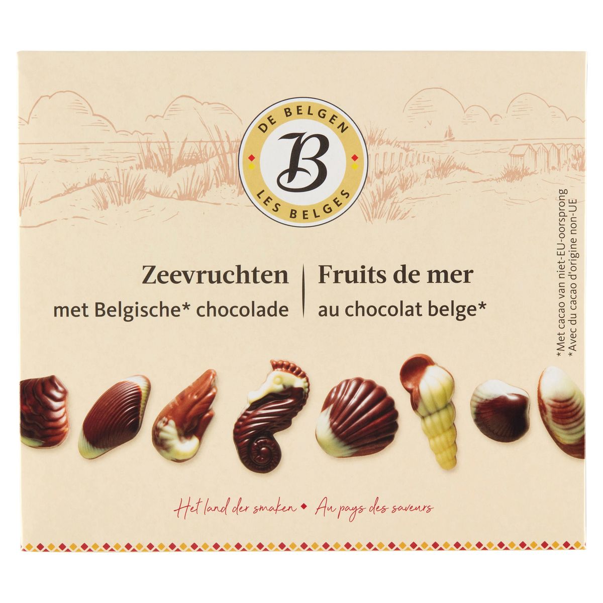 De Belgen Zeevruchten met Belgische Chocolade 250 g