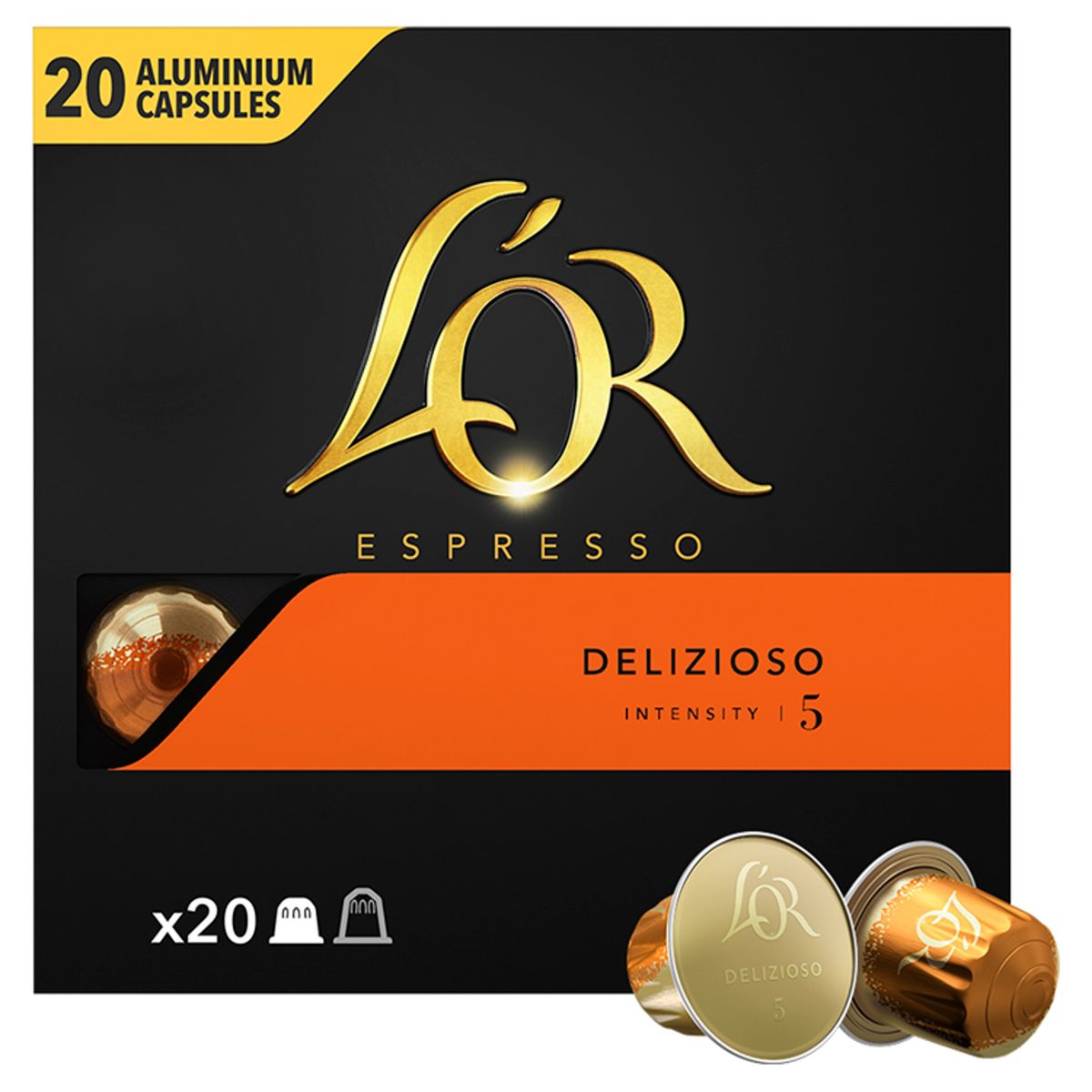 L'OR Koffie Capsules Espresso Delizioso Intensiteit 5 20 stuks