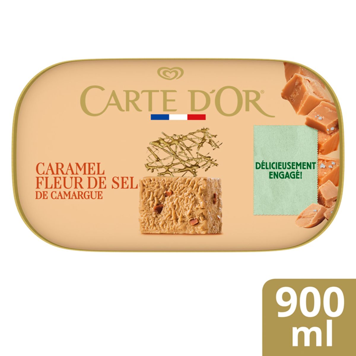 Carte D'Or Ola Gelateria Glace Caramel Fleur de Sel de Camargue 900 ml