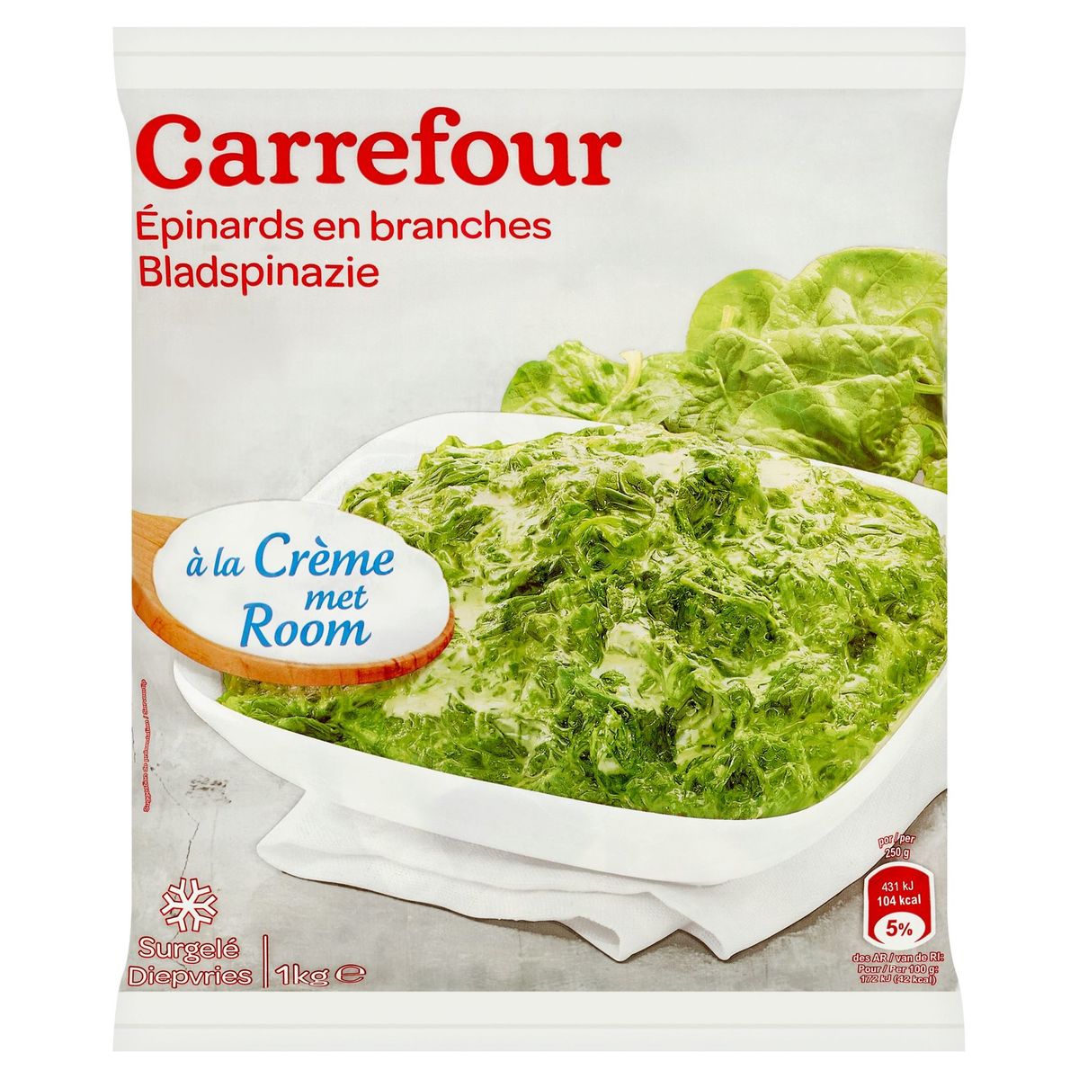 Carrefour Épinards en Branches à la Crème 1 kg
