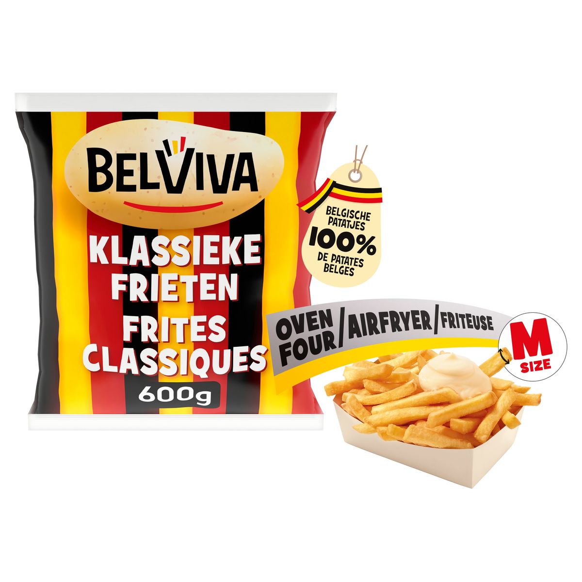Belviva Frites Classiques Four Airfryer Friteuse M Size 600 g