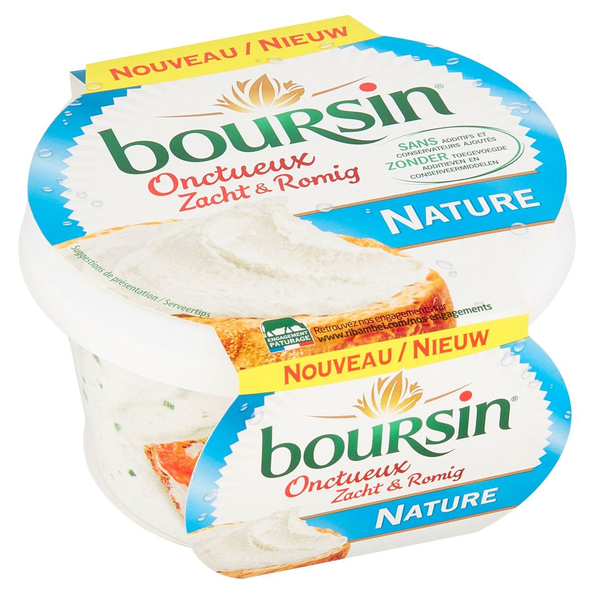 Boursin Fromage frais fouetté Onctueux Nature 125 g