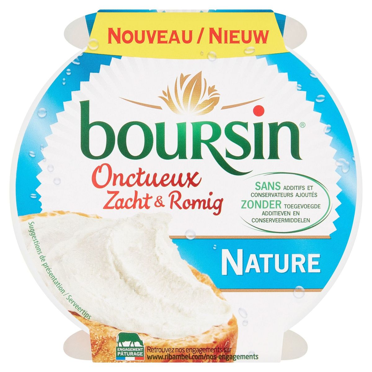 Boursin Fromage frais fouetté Onctueux Nature 125 g