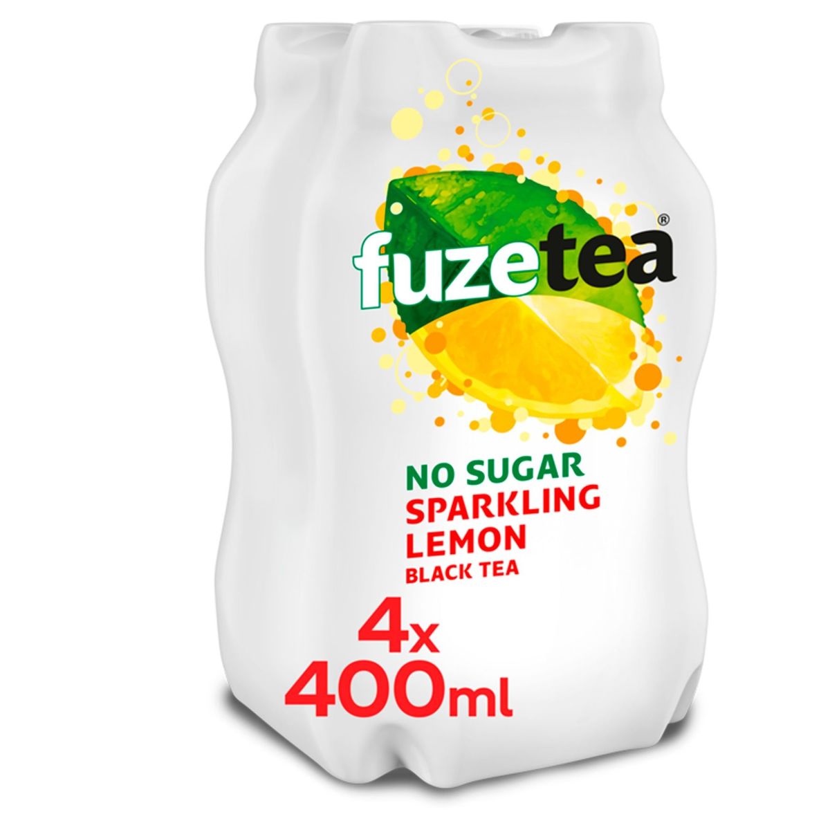 Fuze Tea Sparkling Lemon Black Tea Iced Tea 4 x 400 ml