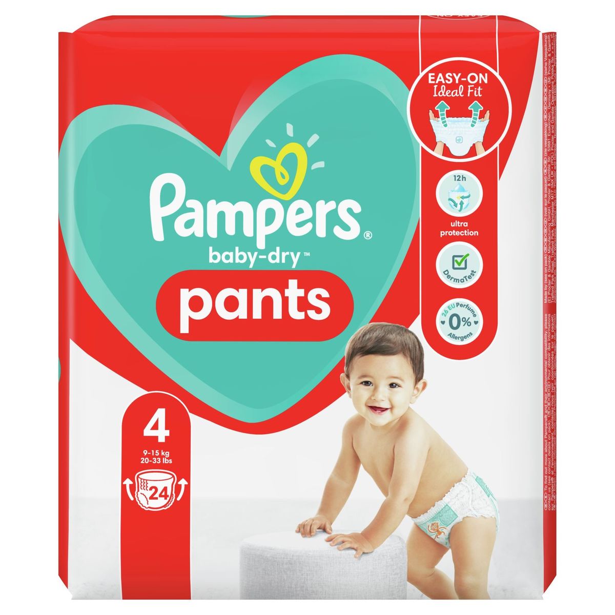 Pampers Baby-Dry Couches-Culottes Taille 4, 24 Culottes, 9kg-15kg