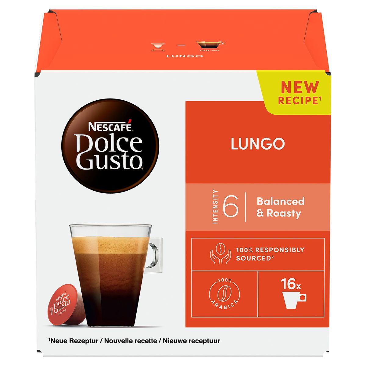 Nescafé Dolce Gusto Lungo Gebrande Gemalen Koffie 16 x 5.6 g