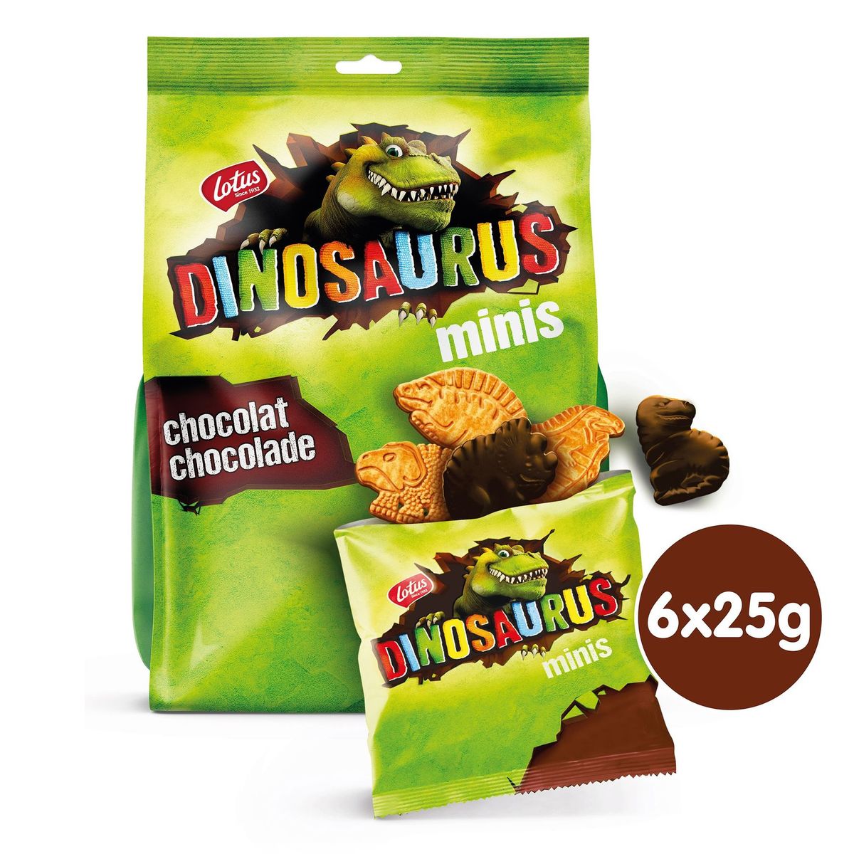 Lotus Dinosaurus Chocolade Minis 6 x 25 g