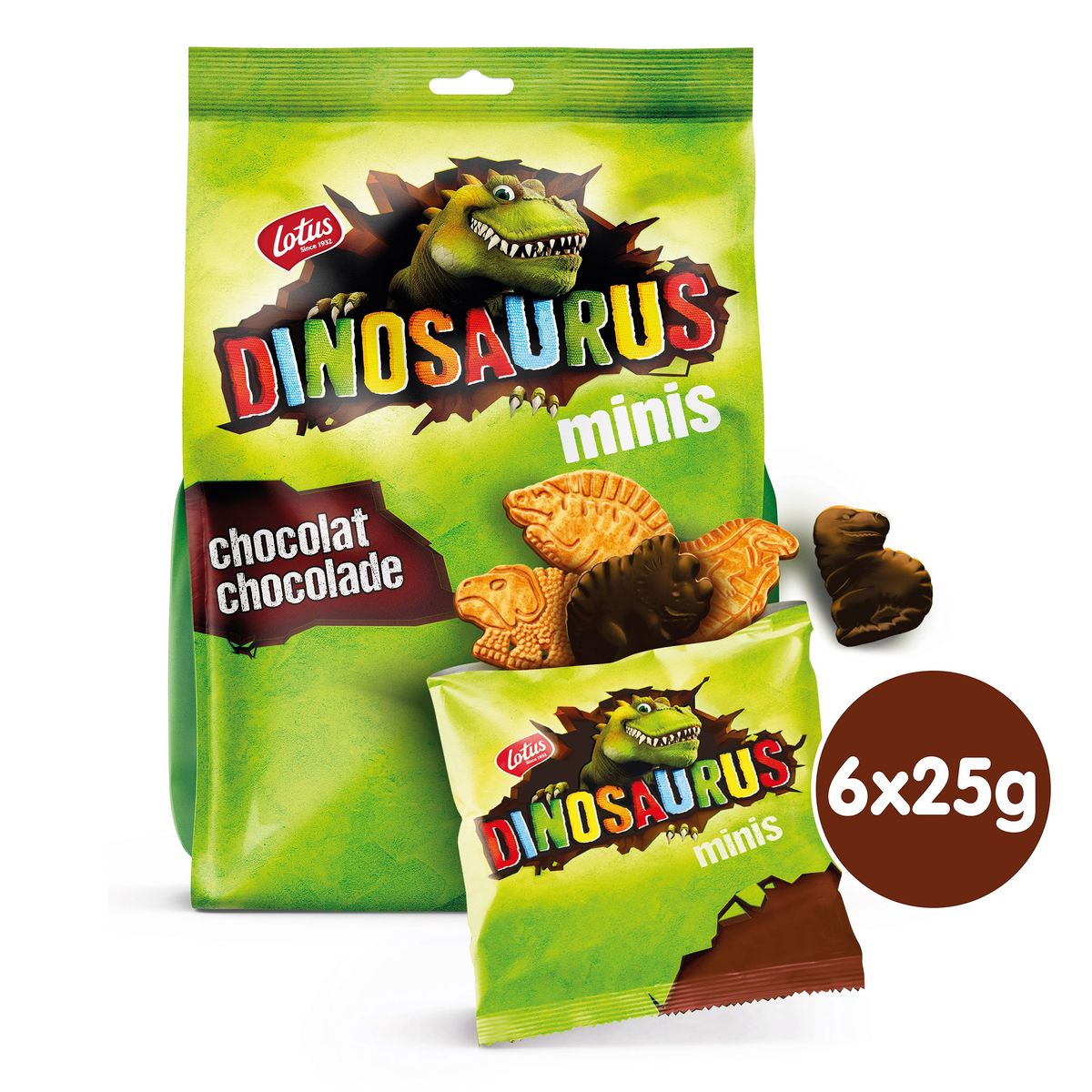 Lotus Dinosaurus Chocolat Minis 6 x 25 g