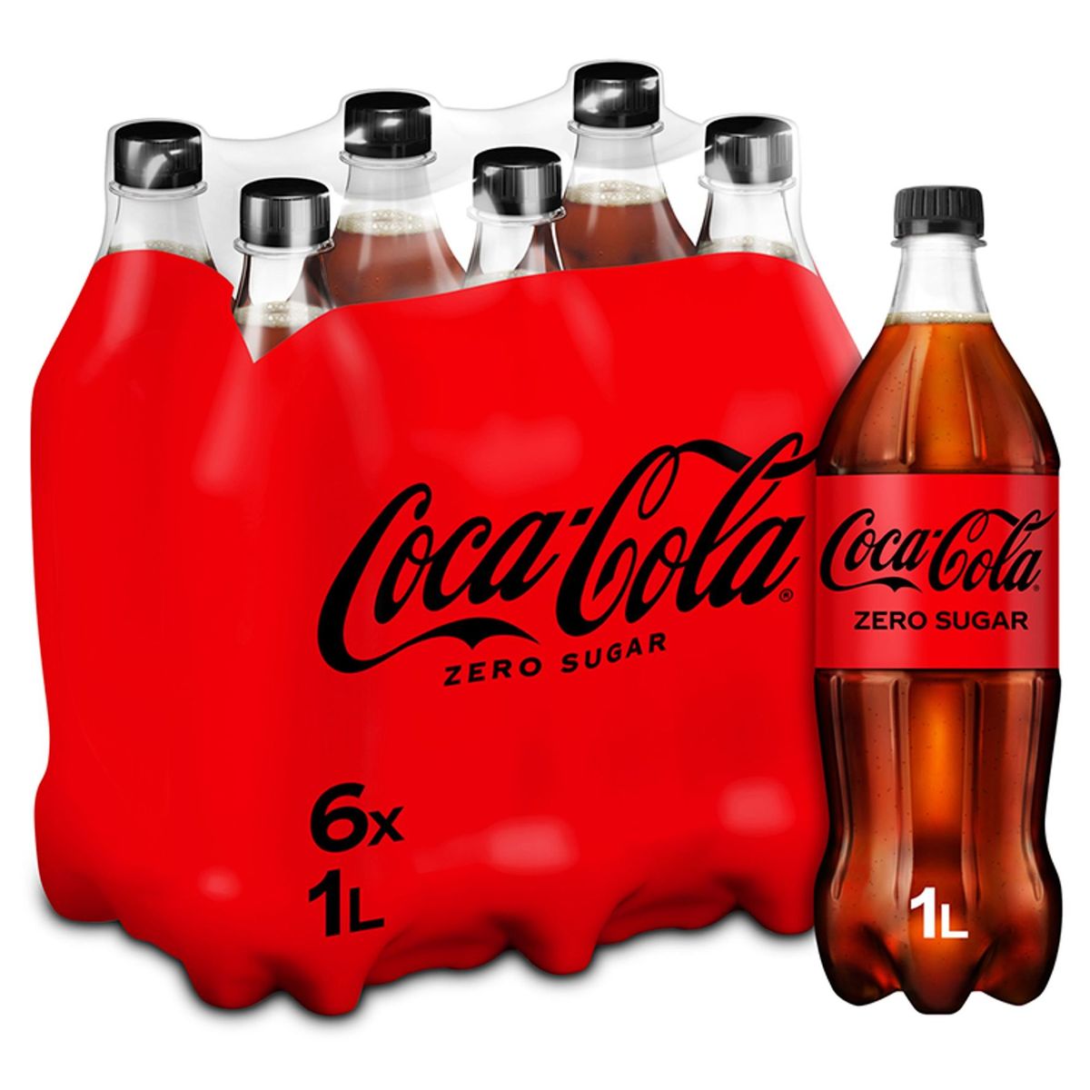 Coca-Cola Zero Coke Soft Drink 6 x 1000 ml