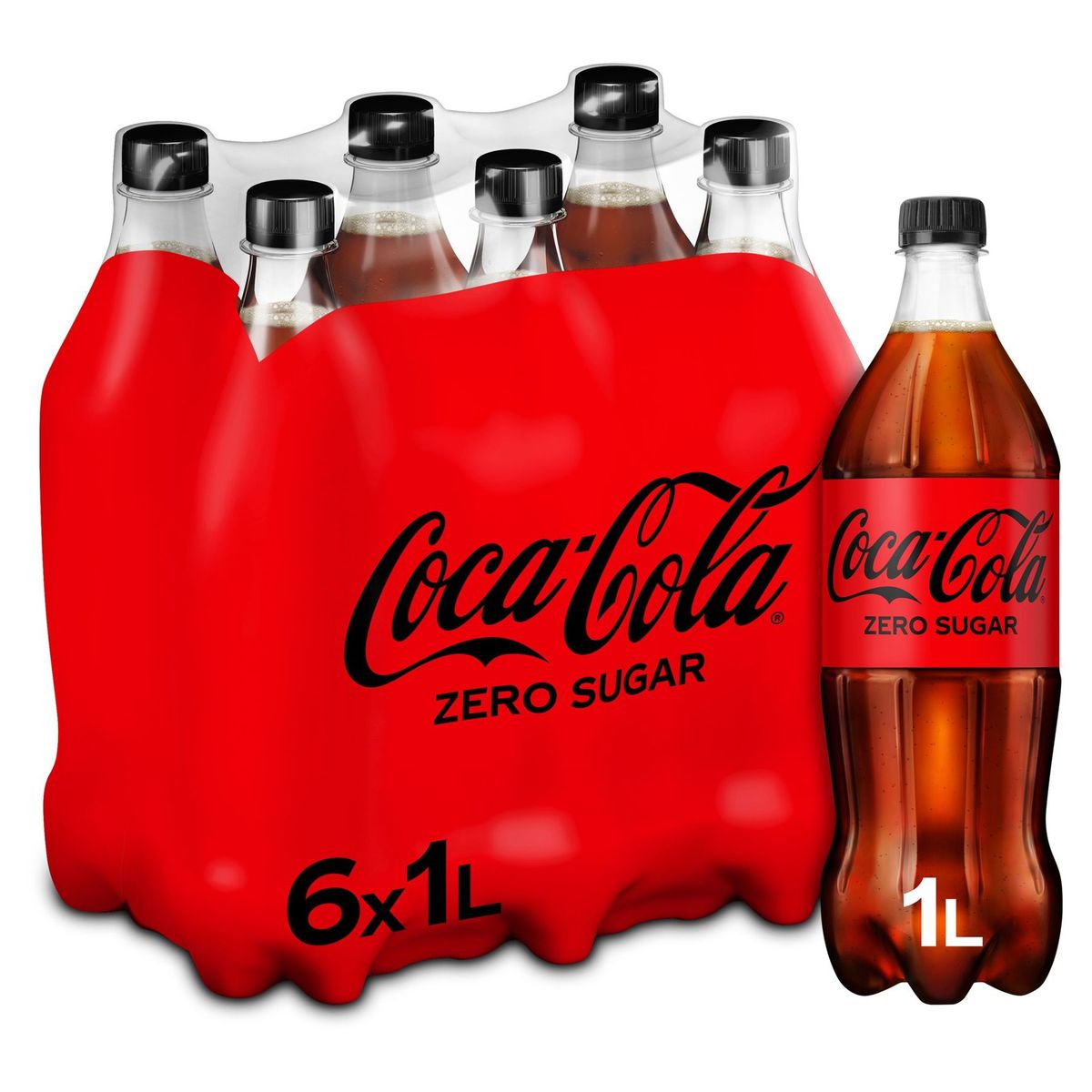 Coca-Cola Zero Coke Soft Drink 6 x 1000 ml