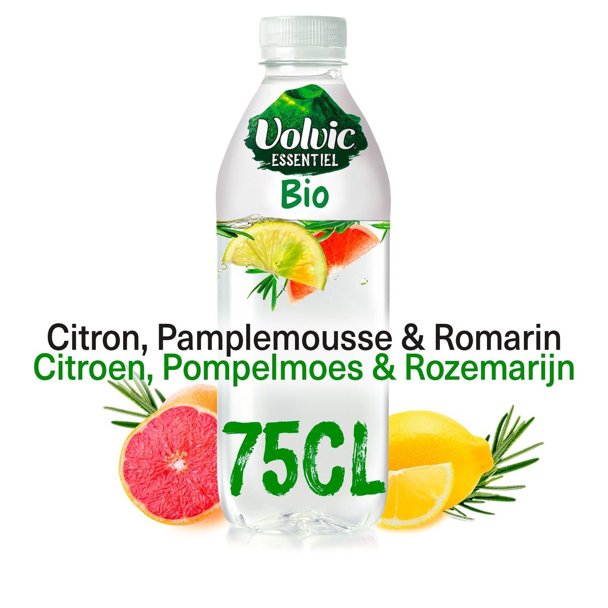 VOLVIC Essentiel Bio Citroen Pompelmoes Rozemarijn 75cl