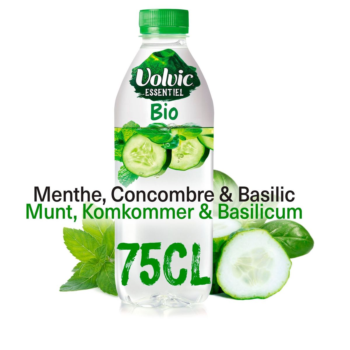 Volvic Essentiel Bio Munt, Komkommer & Basilicum 75 cl