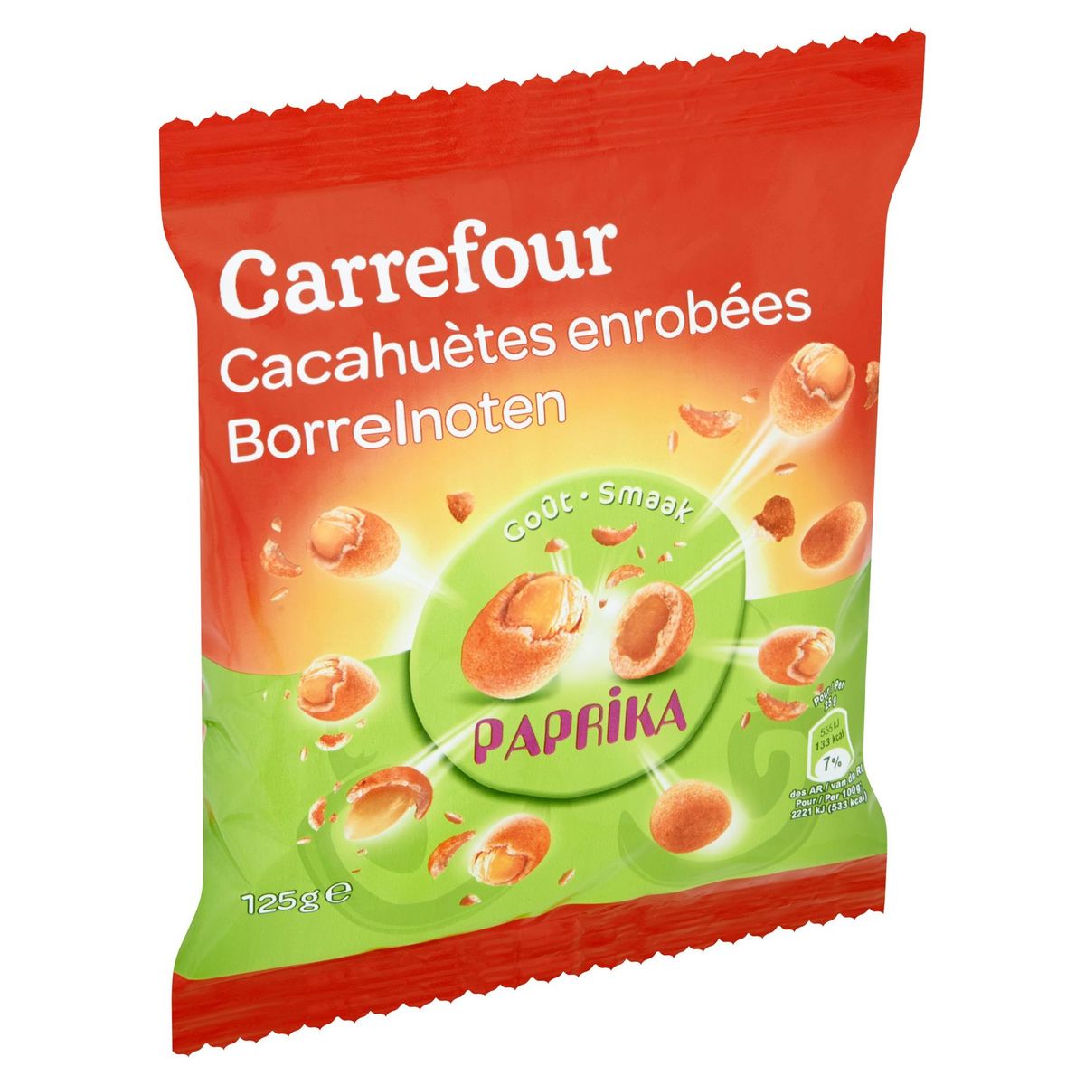 Carrefour Cacahuètes Enrobées Goût Paprika 125 g