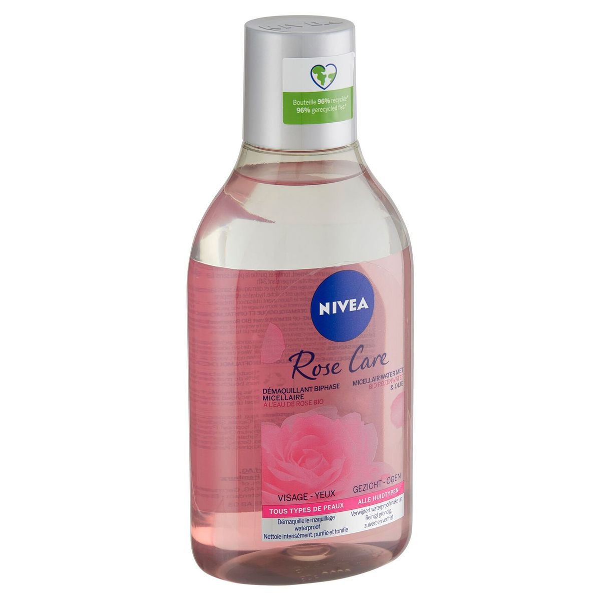 Nivea Rose Care Démaquillant Biphase Micellaire Eau de Rose Bio 400 ml
