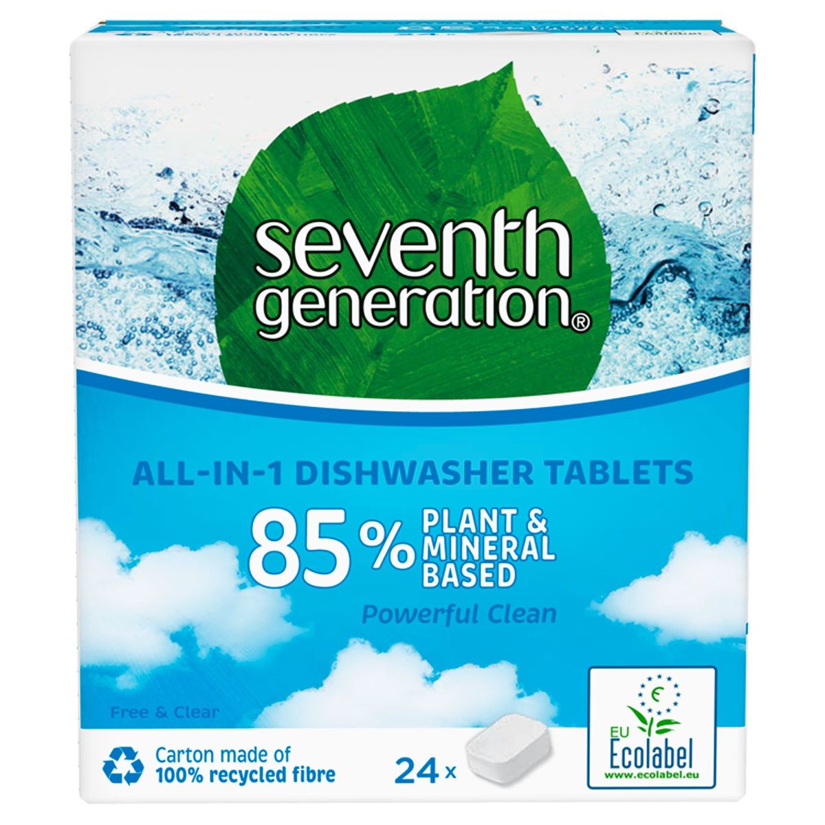 Seventh Generation Tablettes Lave-Vaisselle Free and Clear 24 Tabs
